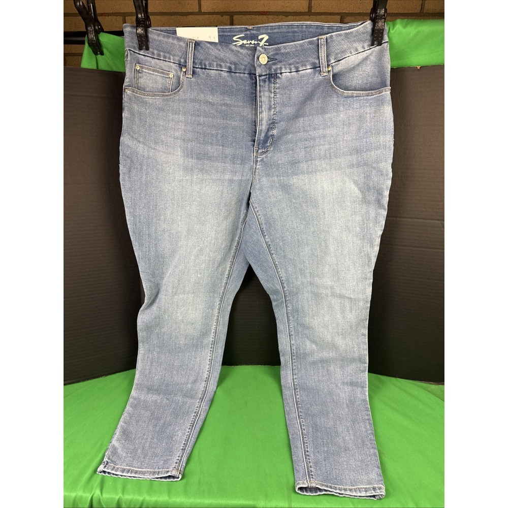 Seven7 Womens Plus Tummyless Skinny Jean Size 18W Light Wash High Rise NWT